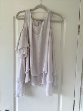 Boutique plus Women's Cold-Shoulder Layered Blouse 0X EUC